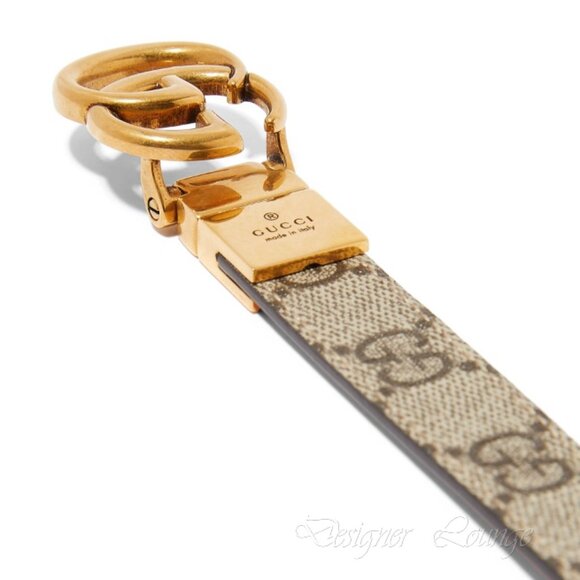 NEW GUCCI GG Supreme Canvas Peach Leather Marmont Reversible Belt Size 90 / 36 - Picture 8 of 11